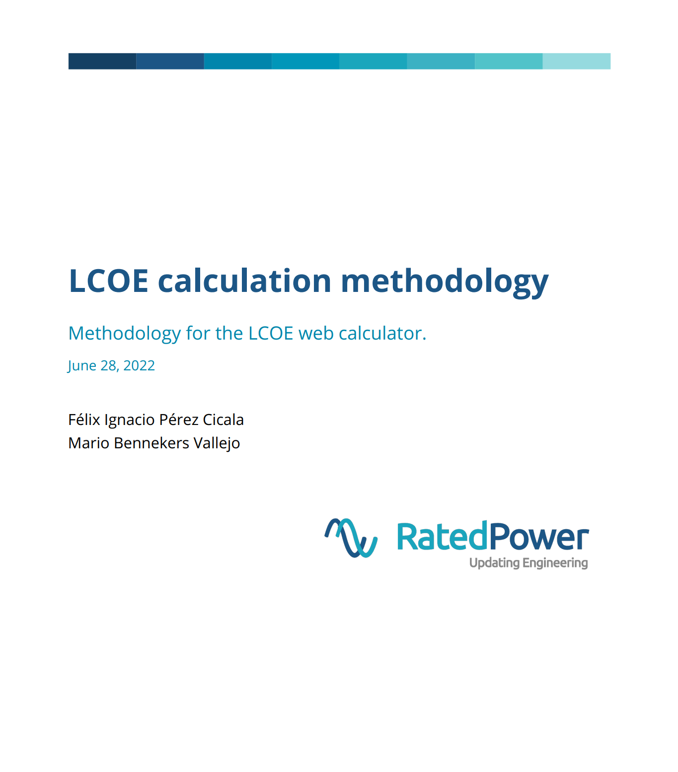 LCOE calculator methodology